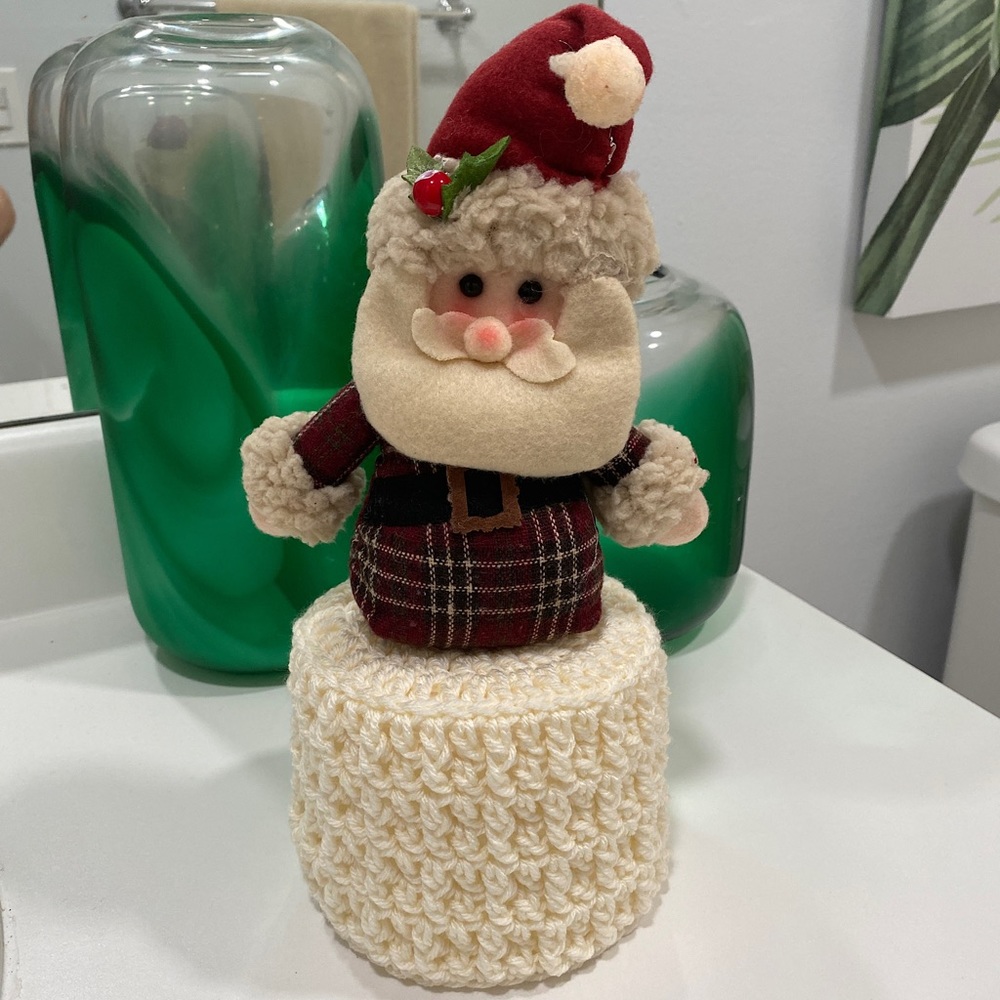 Santa Toilet Paper Roll Cover Christmas Hand Crafted